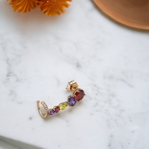 XUPING RENKLİ TAŞLI TEKLİ KIKIRDAK KÜPE - SAG