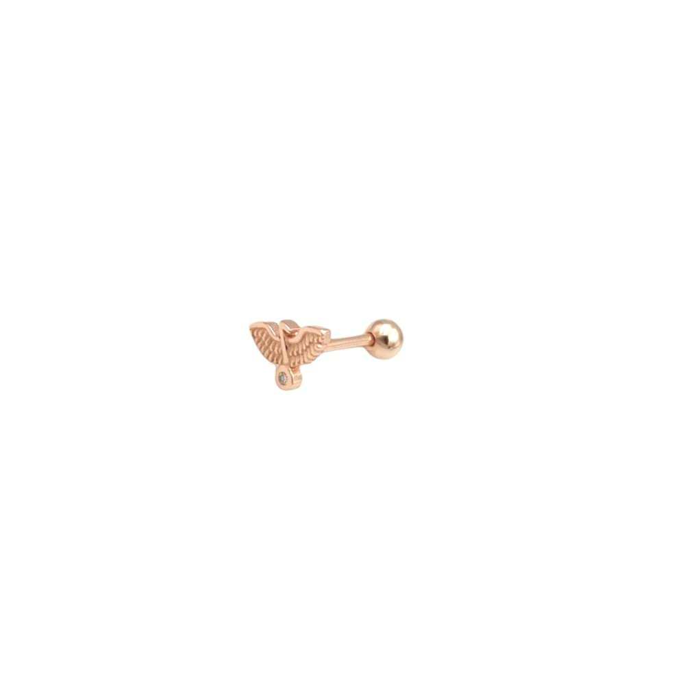 KUŞ ANKA GÜMÜŞ TRAGUS PIERCING - ROSE BAKIR