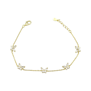 İTHAL BEŞLİ KELEBEK GÜMÜŞ BİLEKLİK - ALTIN SARI