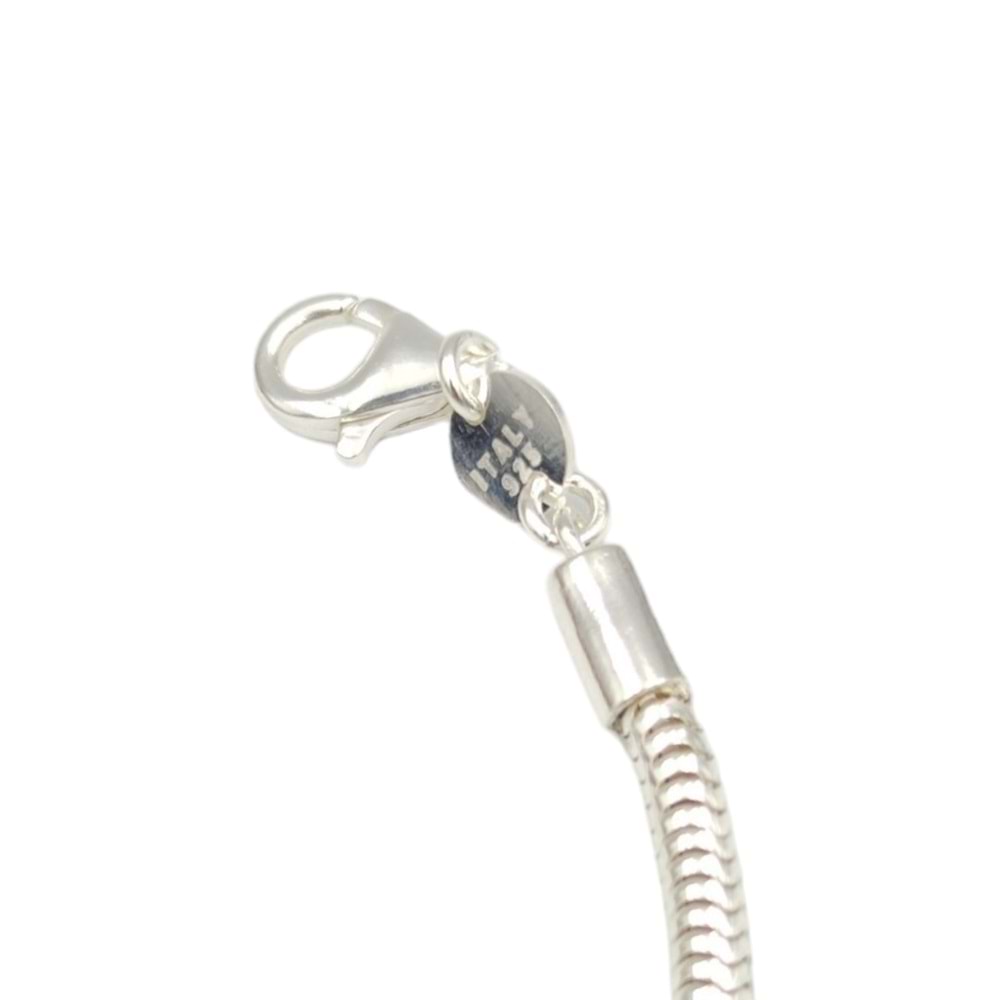3 MM BORU GÜMÜŞ ZİNCİR BİLEKLİK - BEYAZ