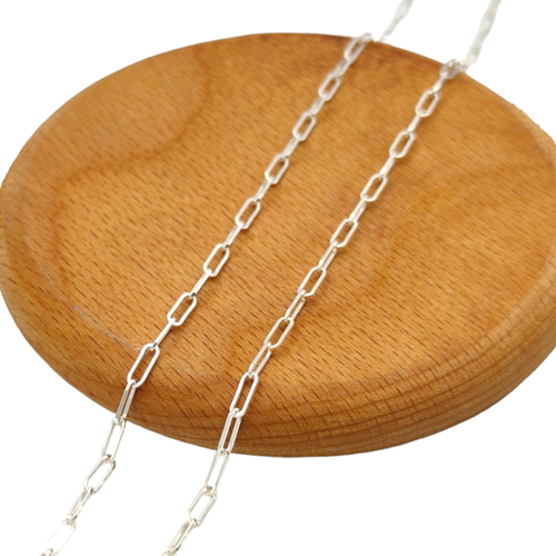 ITALY 3 MM ATAÇ GÜMÜŞ ZİNCİR KOLYE 50 CM - BEYAZ