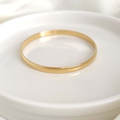 6 CM ÇELİK KALIN BOMBELİ AJDA BİLEZİK 1 ADET - ALTIN SARI