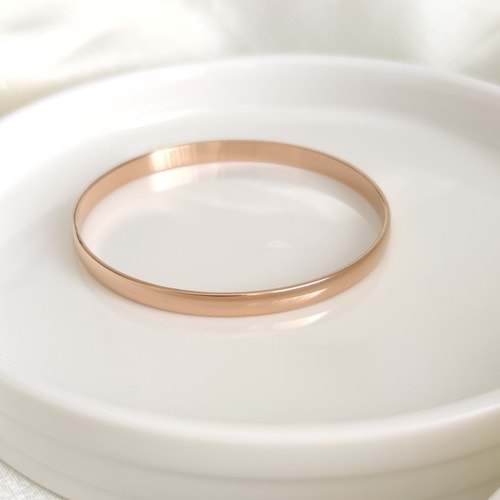 6 CM ÇELİK KALIN BOMBELİ AJDA BİLEZİK 1 ADET - ROSE BAKIR