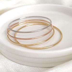 6,5 CM ÇELİK İNCE BOMBELİ AJDA BİLEZİK 1 ADET - ALTIN SARI