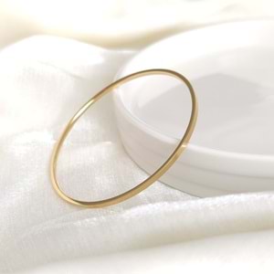 6,5 CM ÇELİK İNCE DÜZ AJDA BİLEZİK 1 ADET - ALTIN SARI