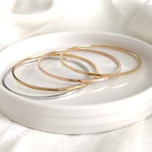 6,5 CM ÇELİK İNCE DÜZ AJDA BİLEZİK 1 ADET - ALTIN SARI