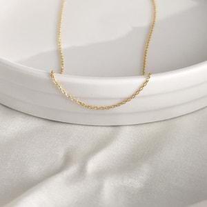 40+5 CM 30 MİKRON FORSE GÜMÜŞ ZİNCİR KOLYE - ALTIN SARI