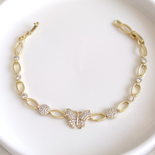 XUPING TAŞLI KELEBEK BİLEKLİK 17+2 CM GOLD
