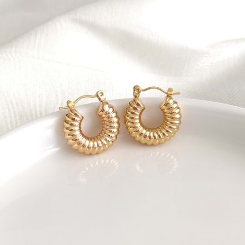 ÇELİK 1 CM BORU HALKA KÜPE - ALTIN SARI