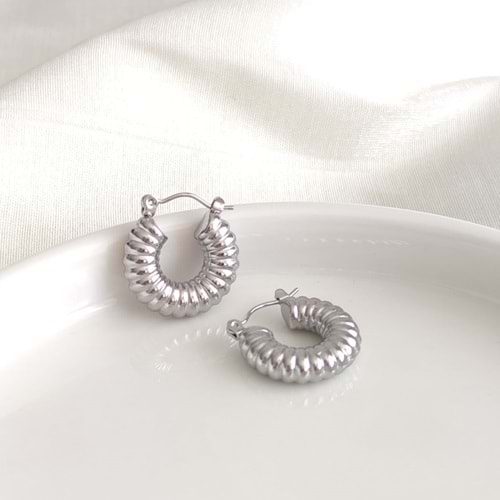 ÇELİK 1 CM BORU HALKA KÜPE - BEYAZ