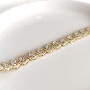 XUPING TAŞLI GÖSTERİŞLİ GOLD BİLEKLİK 17+2 CM