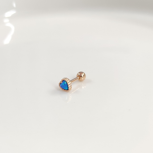 OPAL KALP GÜMÜŞ TRAGUS PIERCING - ROSE BAKIR