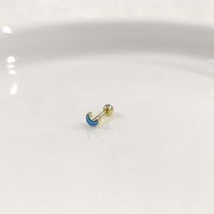 OPAL HİLAL AY GÜMÜŞ TRAGUS PIERCING - ALTIN SARI