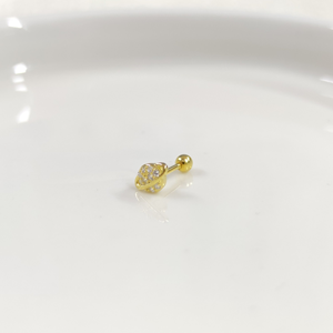 GEZEGEN SATÜRN GÜMÜŞ TRAGUS PIERCING - ALTIN SARI