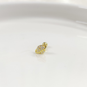 GEZEGEN SATÜRN GÜMÜŞ TRAGUS PIERCING - ALTIN SARI