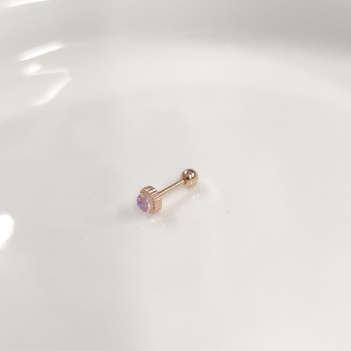 YANAR DÖNER 4 MM TEK TAŞ GÜMÜŞ TRAGUS PIERCING