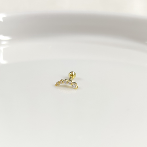 SIRALI TAŞ GÜMÜŞ TRAGUS PIERCING - ALTIN SARI