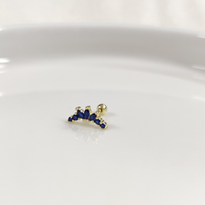 LACİ MEKİK TAŞLI TAÇ GÜMÜŞ TRAGUS PIERCING - ALTIN SARI