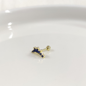 LACİ MEKİK TAŞLI TAÇ GÜMÜŞ TRAGUS PIERCING - ALTIN SARI