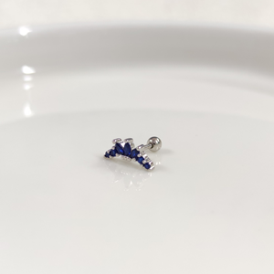 LACİ MEKİK TAŞLI TAÇ GÜMÜŞ TRAGUS PIERCING - RODYUM BEYAZ