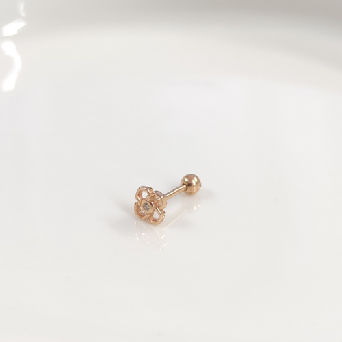 ÇİÇEK GÜMÜŞ TRAGUS PIERCING - ROSE BAKIR
