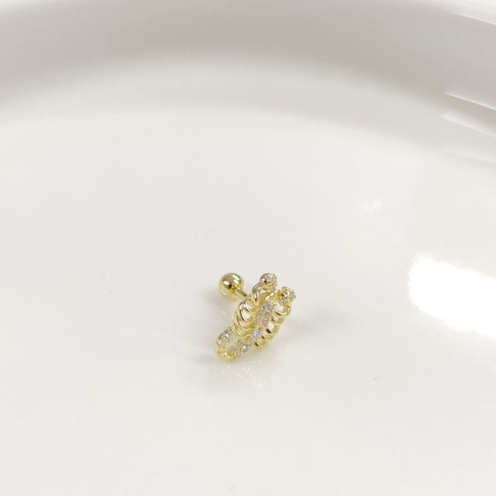 AKREP GÜMÜŞ TRAGUS PIERCING - ALTIN SARI