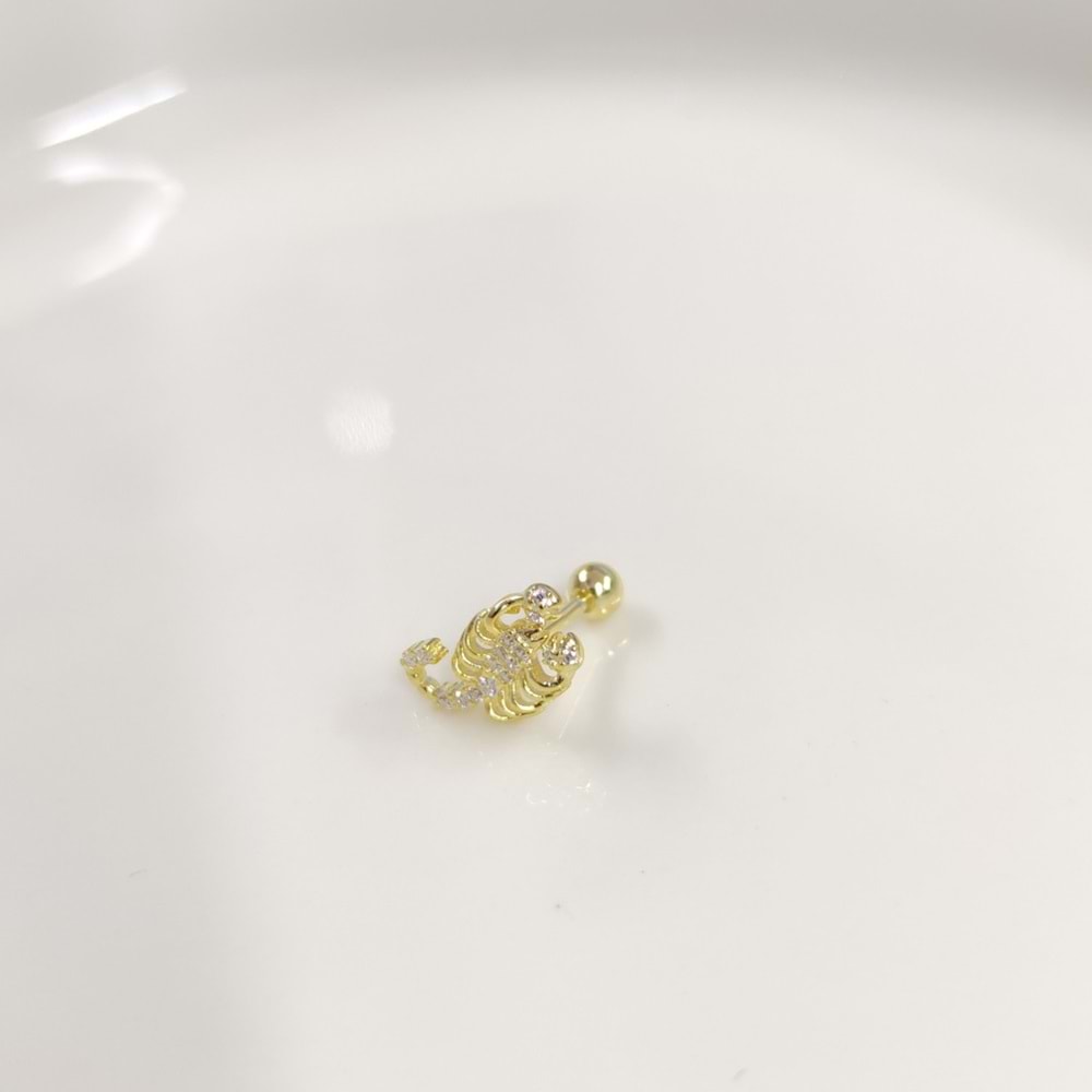 AKREP GÜMÜŞ TRAGUS PIERCING - ALTIN SARI