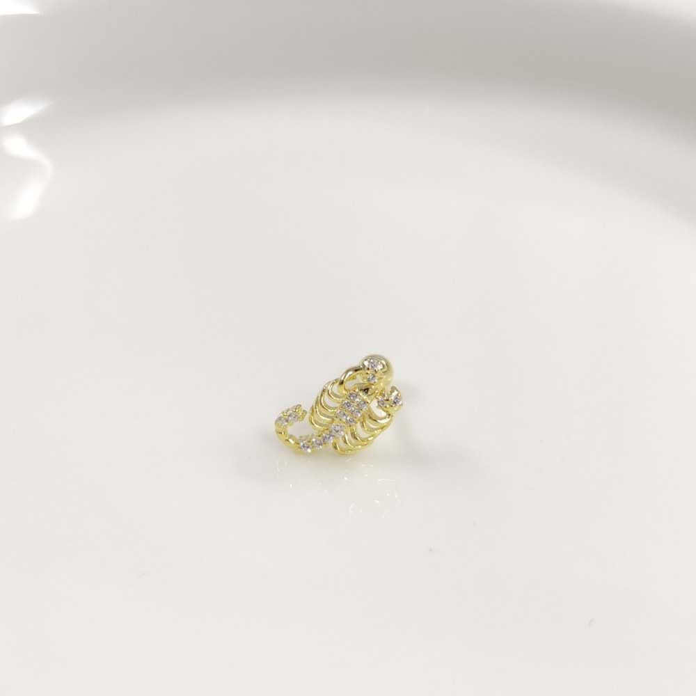 AKREP GÜMÜŞ TRAGUS PIERCING - ALTIN SARI
