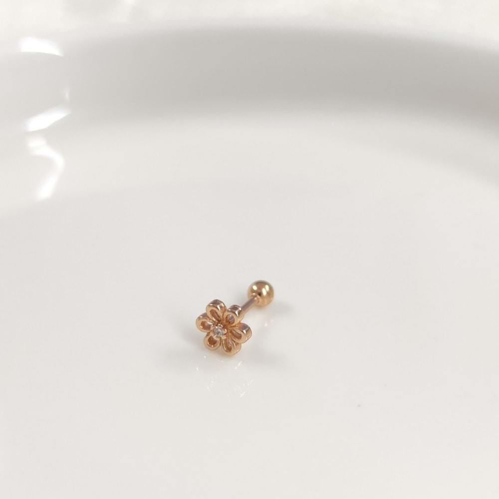 PAPATYA GÜMÜŞ TRAGUS PIERCING - ROSE BAKIR