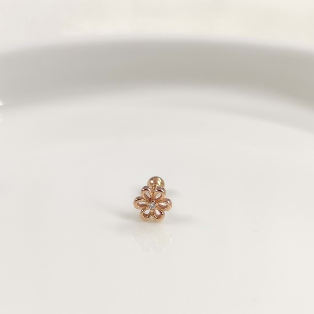 PAPATYA GÜMÜŞ TRAGUS PIERCING - ROSE BAKIR