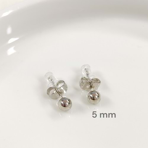 XUPING 5 MM ÇİVİ TOP KÜPE - BEYAZ