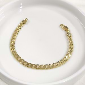 XUPING 7 MM YASSI GURMET ZİNCİR BİLEKLİK GOLD 19 CM