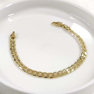 XUPING 7 MM YASSI GURMET ZİNCİR BİLEKLİK GOLD 19 CM