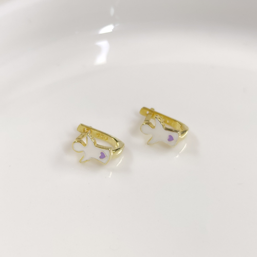 MELEK GÜMÜŞ ÇOCUK KÜPE - MOR