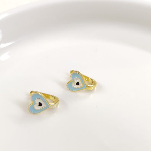 KALP GÜMÜŞ ÇOCUK KÜPE - YEŞİL