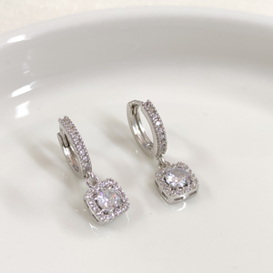 PIRLANTA MONTÜR MİNİ HALKA GÜMÜŞ KÜPE - RODYUM BEYAZ