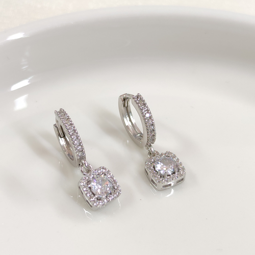 PIRLANTA MONTÜR MİNİ HALKA GÜMÜŞ KÜPE - RODYUM BEYAZ