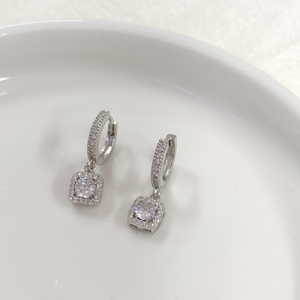 PIRLANTA MONTÜR MİNİ HALKA GÜMÜŞ KÜPE - RODYUM BEYAZ