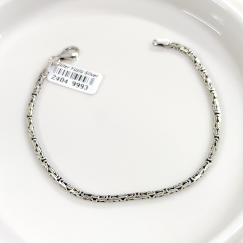 YUVARLAK 2,30 MM KRAL ZİNCİR ERKEK GÜMÜŞ BİLEKLİK 20 CM