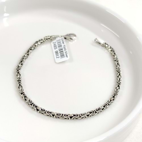 2,70 MM GÜMÜŞ KARE KRAL ZİNCİR BİLEKLİK 20 CM