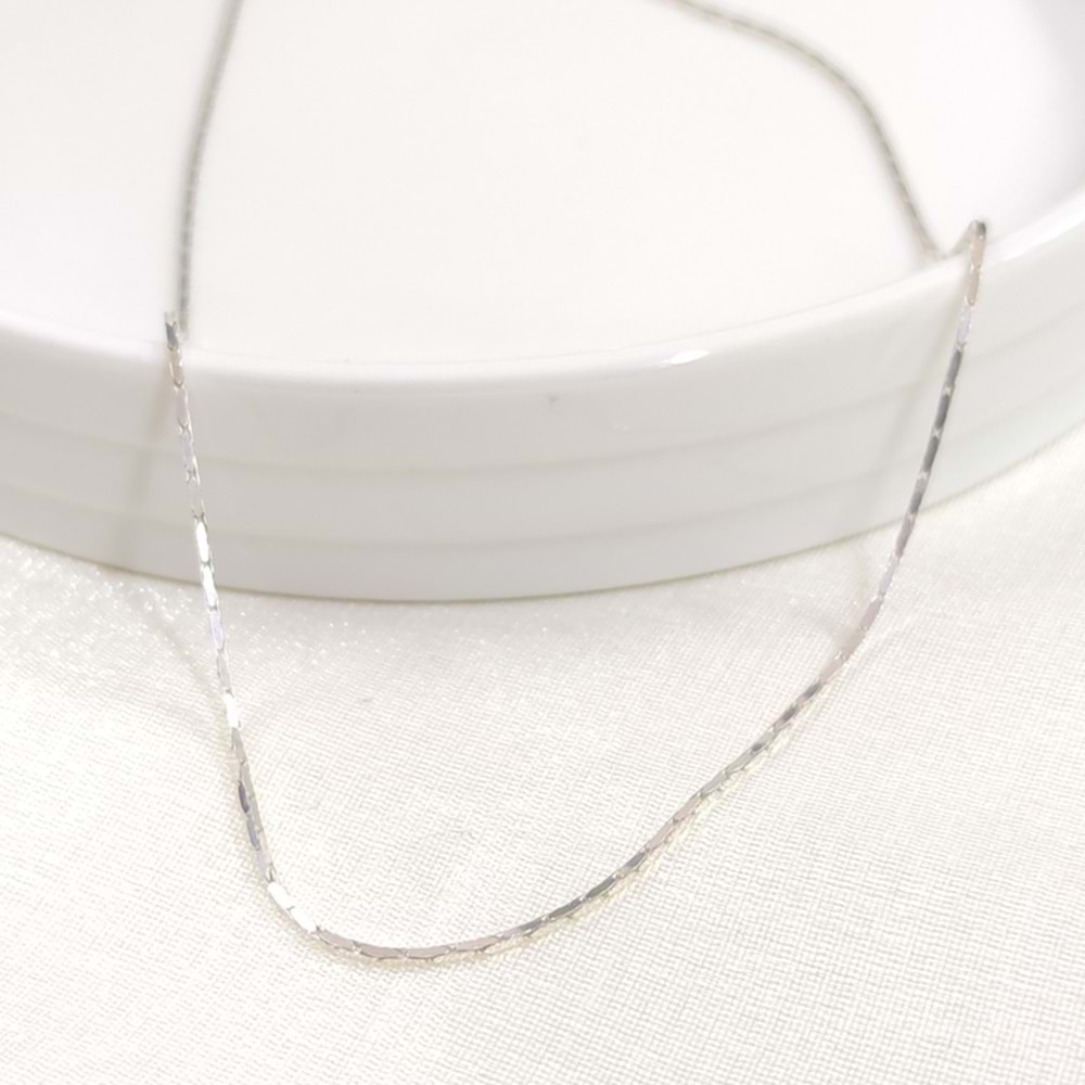 1 MM ITALY YILAN ZİNCİR GÜMÜŞ KOLYE - 50 CM