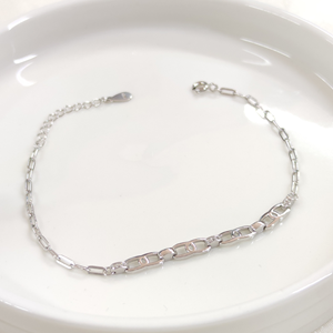 İTHAL ATAÇ ZİNCİR DETAY GÜMÜŞ BİLEKLİK 17+3 CM