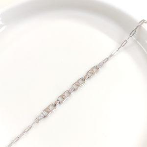 İTHAL ATAÇ ZİNCİR DETAY GÜMÜŞ BİLEKLİK 17+3 CM