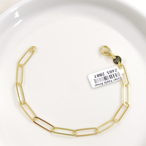 5 MM ATAÇ ZİNCİR GÜMÜŞ BİLEKLİK 19 CM - ALTIN SARI