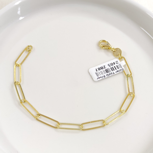 5 MM ATAÇ ZİNCİR GÜMÜŞ BİLEKLİK 19 CM - ALTIN SARI