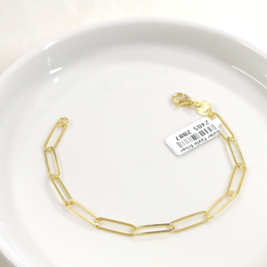 5 MM ATAÇ ZİNCİR GÜMÜŞ BİLEKLİK 19 CM - ALTIN SARI