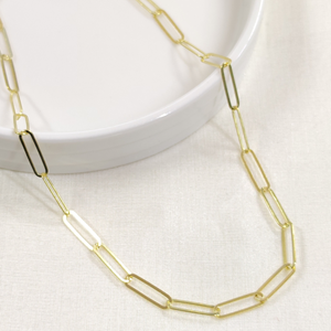 5 MM ATAÇ ZİNCİR GÜMÜŞ KOLYE 50 CM - ALTIN SARI