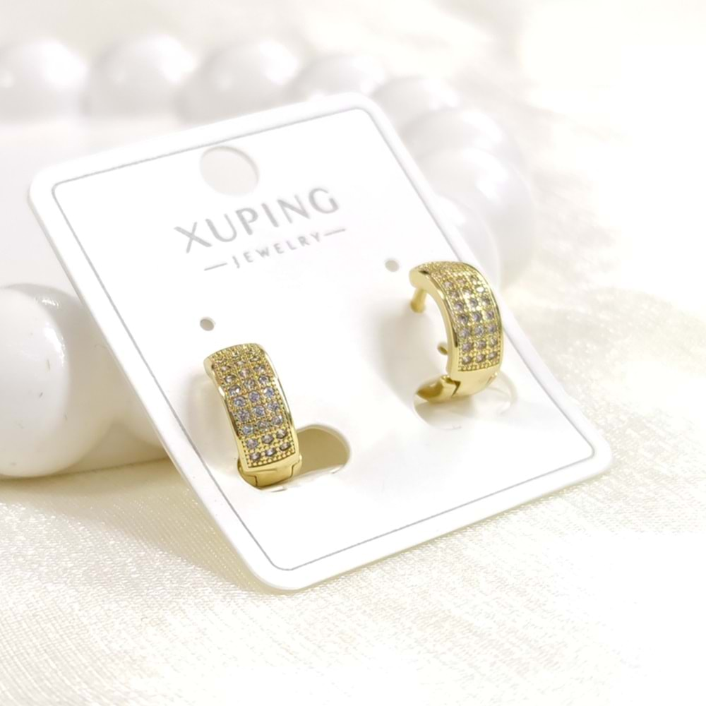 XUPING 10 MM TAŞLI MİNİ HALKA KÜPE GOLD