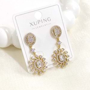 XUPING 3,5 CM SALLANTILI OVAL ÇİVİ KÜPE GOLD