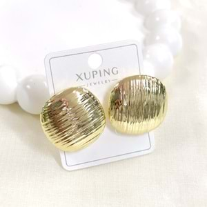 XUPING 2,5 CM OVAL BÜYÜK ÇİVİ KÜPE GOLD